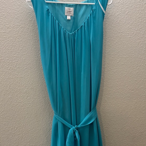 Turquoise Maxi Dress with Tie Waist - Picture 2 of 6